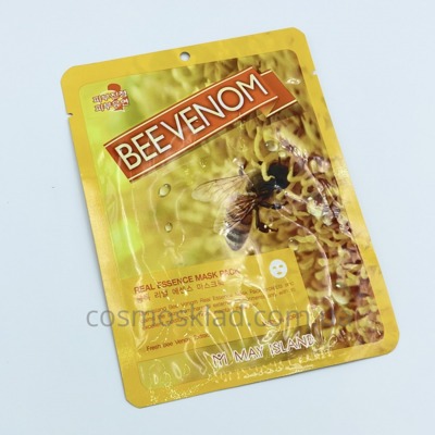 Тканинна маска з бджолиною отрутою May Island Real Essence Bee Venom Mask Pack - 25 г від постачальника в Україні