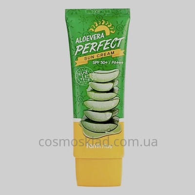 купити Сонцезахисний крем з алое Aloevera Perfect Sun Cream SPF50+ PA+++ FarmStay - 70 мл